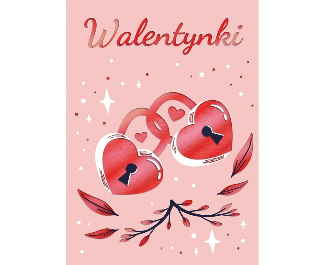 Greeting Card Card B6 Valentine's Day CARD, padlocks, 1 pc.